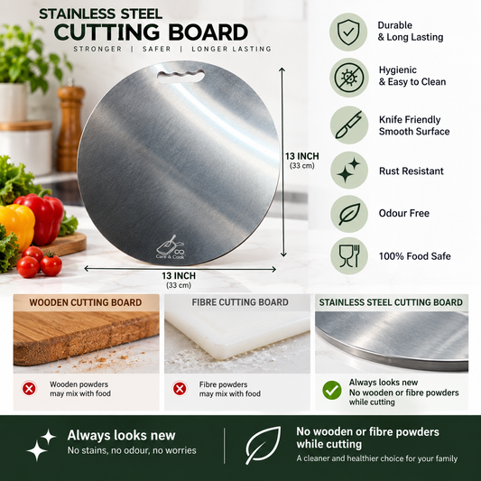 Round stainless steel cutting board