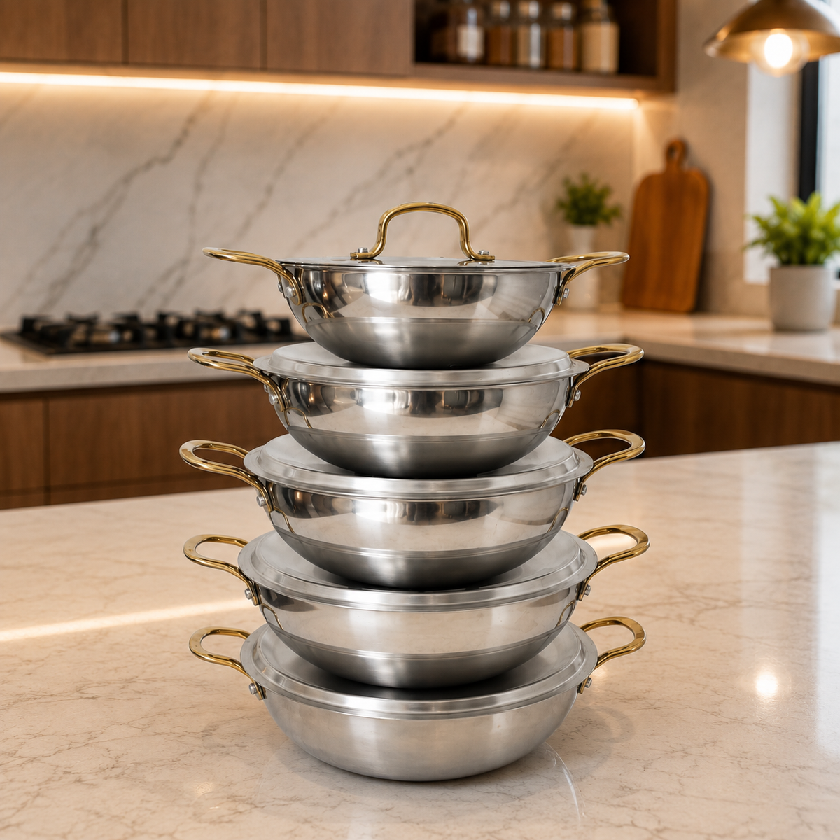 Premium Triply Stainless Steel Kadai