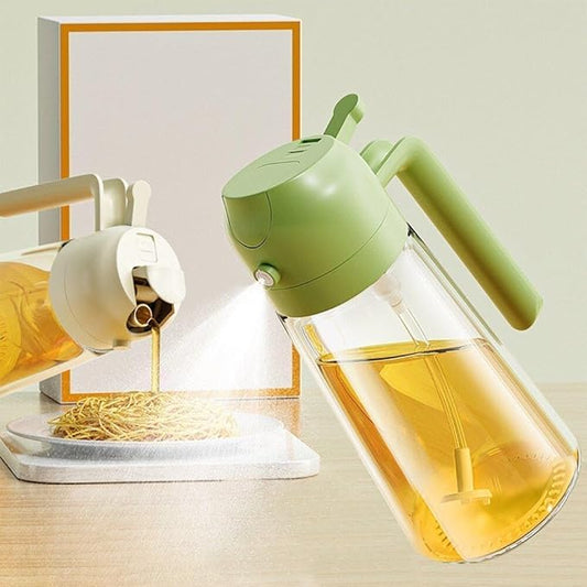 Oil sprayable and pourable bottle