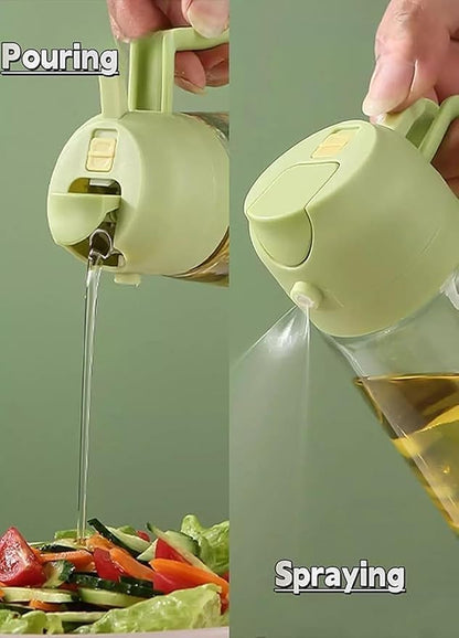 Oil sprayable and pourable bottle