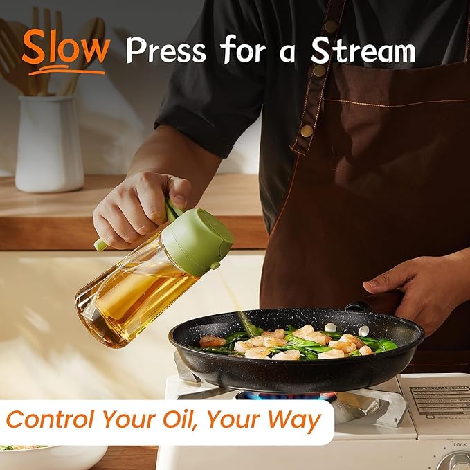Oil sprayable and pourable bottle