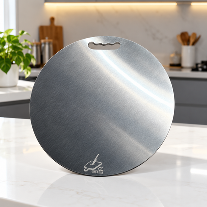 Round stainless steel cutting board
