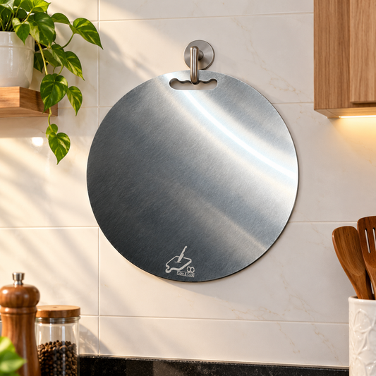 Round stainless steel cutting board