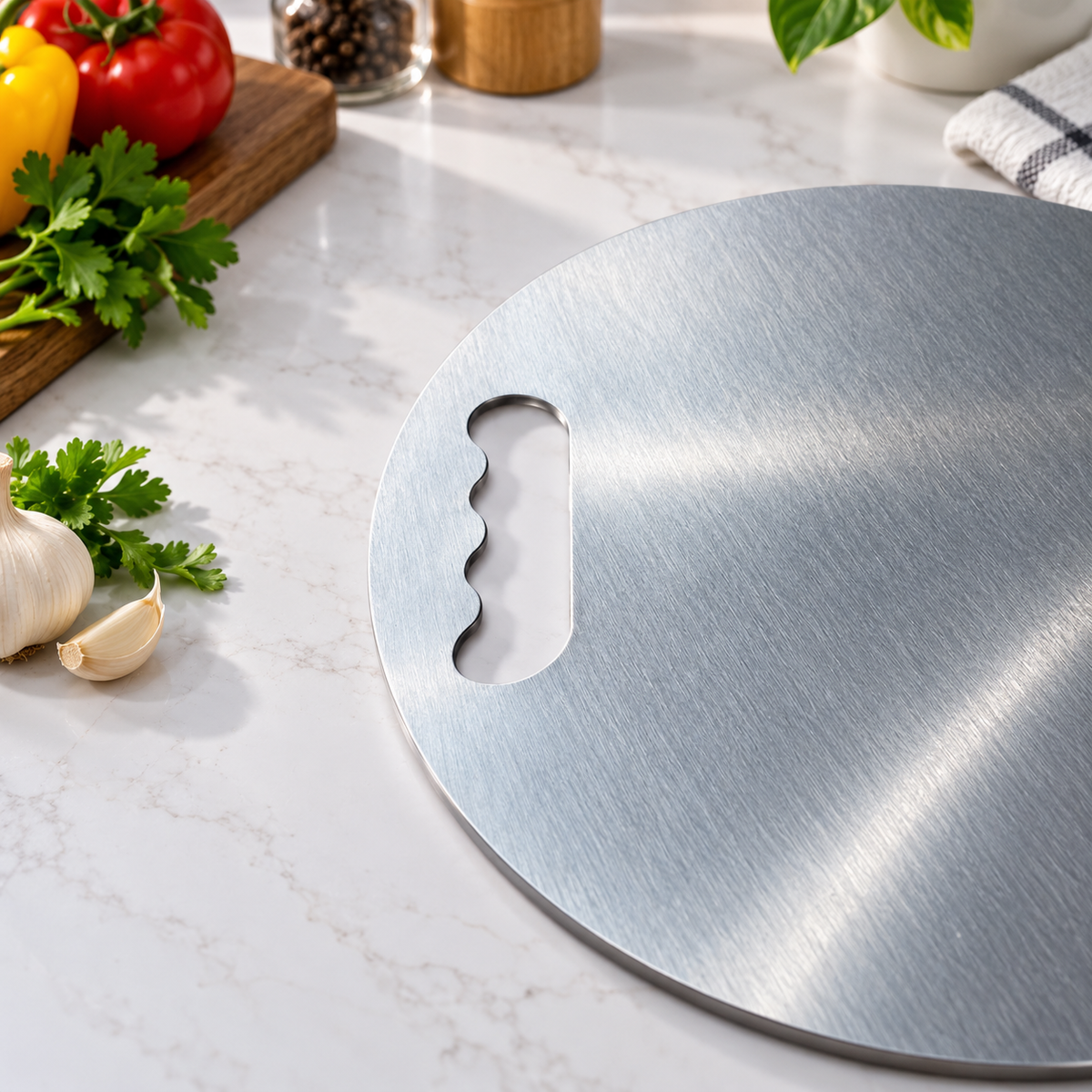 SS Ovel Cutting Board