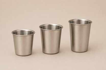 Steel glass Round(Set of 3)