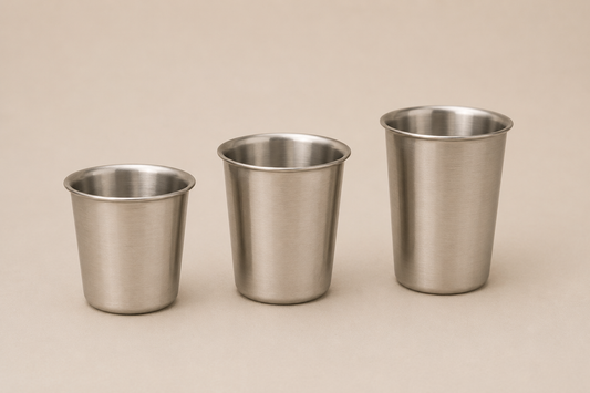 Steel glass Round(Set of 3)