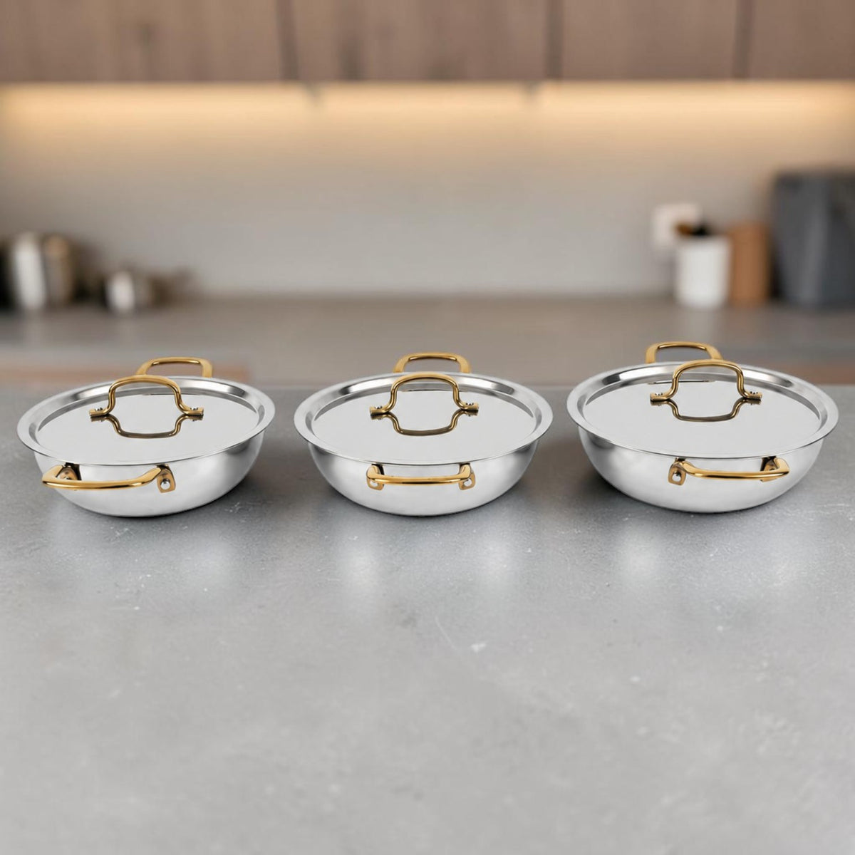 Premium Triply Stainless Steel Kadai