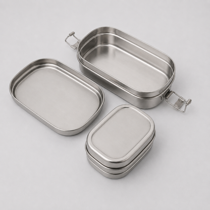 Capsule shaped lunch box with vati