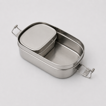 Capsule shaped lunch box with vati