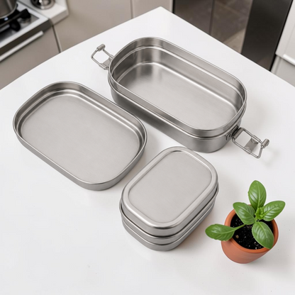 Capsule shaped lunch box with vati
