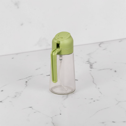 Oil sprayable and pourable bottle