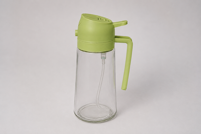 Oil sprayable and pourable bottle