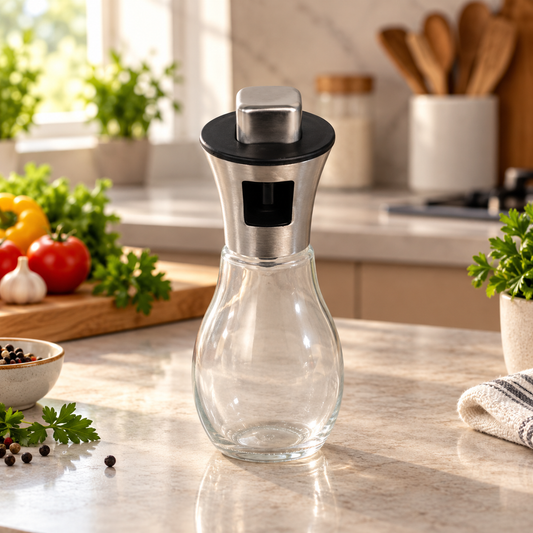 Oil sprayable and pourable bottle