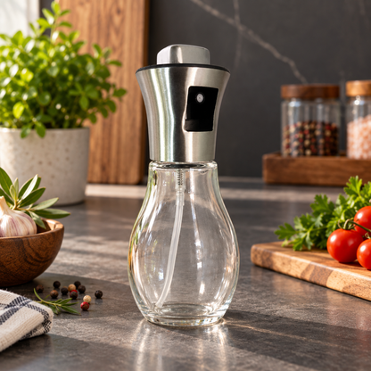 Oil sprayable and pourable bottle