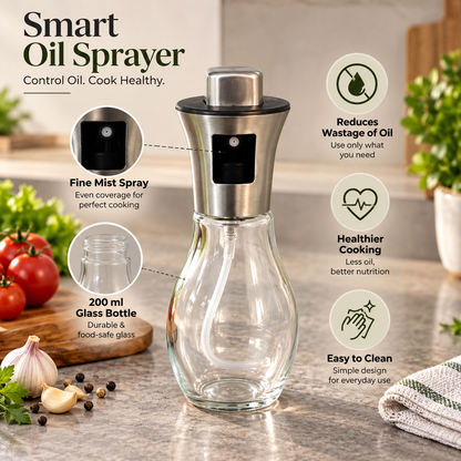 Oil sprayable and pourable bottle